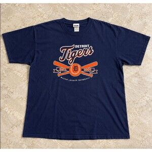 Detroit Tigers T Shirt Mens XL MLB Baseball CSA Navy Graphic Tee Vintage 90s Top